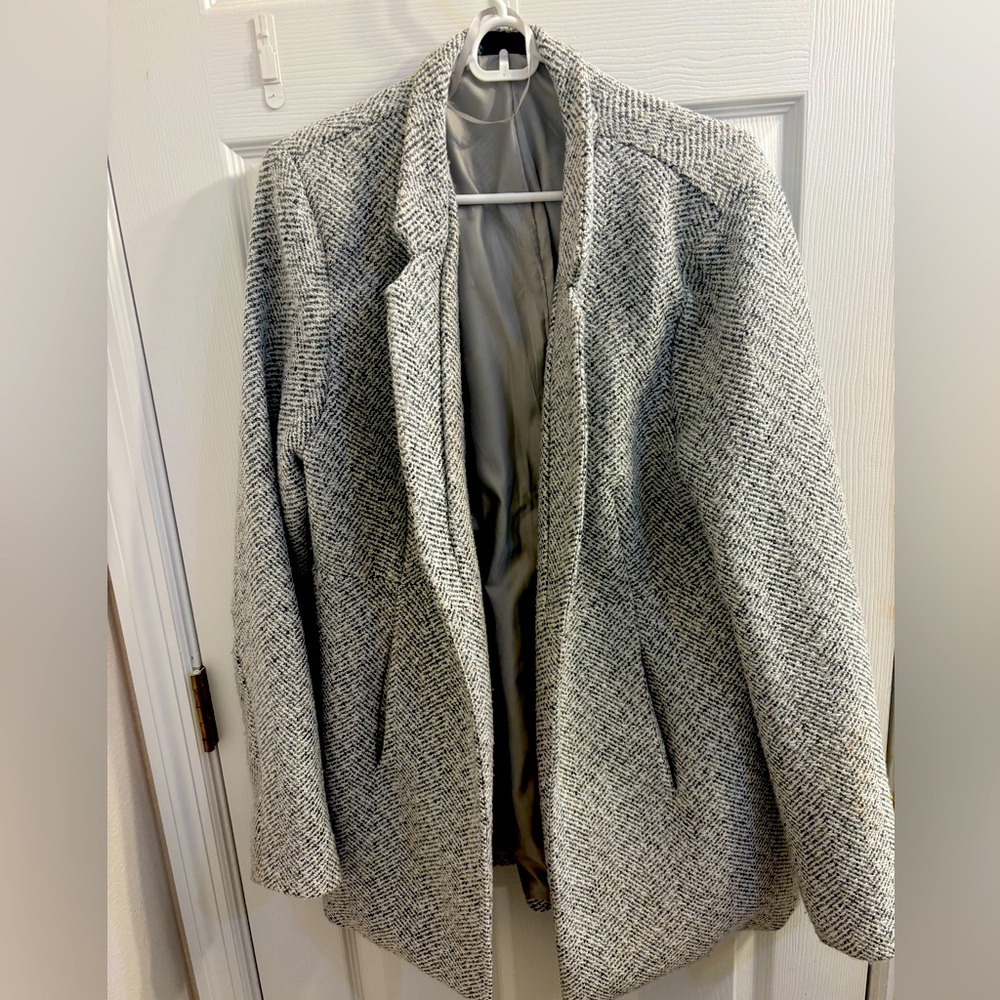 Women's Gray Herringbone Coat